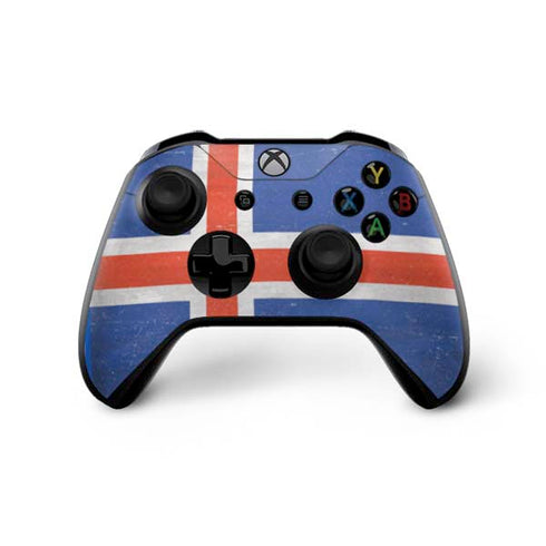 Iceland Flag Distressed Xbox One X Bundle Skin
