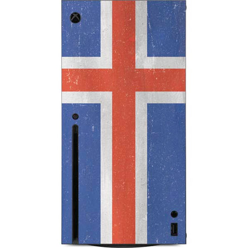 Iceland Flag Distressed Xbox Series X Console Skin