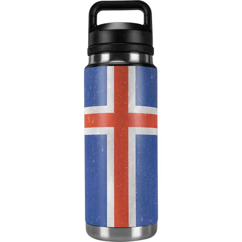 Iceland Flag Distressed YETI Rambler 26oz Bottle Skin