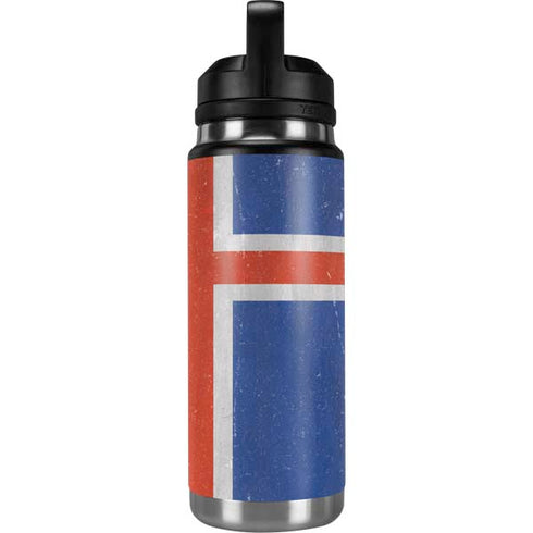 Iceland Flag Distressed YETI Rambler 26oz Bottle Skin
