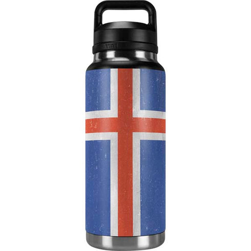 Iceland Flag Distressed YETI Rambler 36oz Bottle Skin