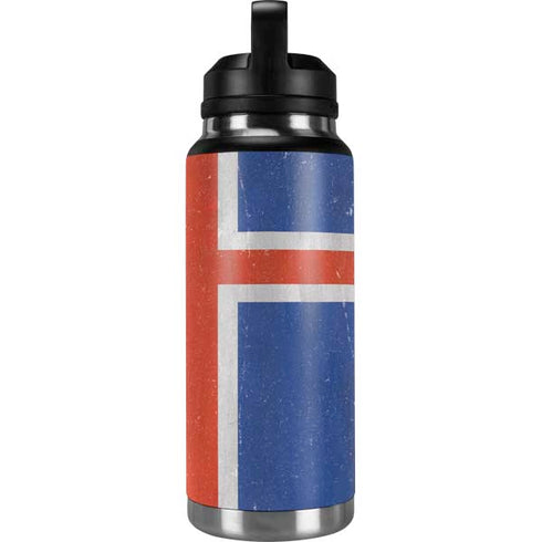 Iceland Flag Distressed YETI Rambler 36oz Bottle Skin