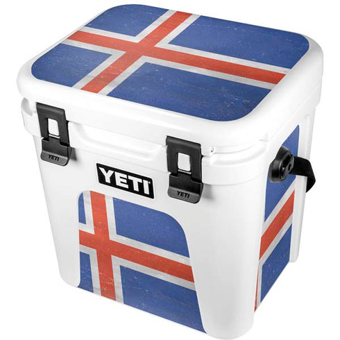 Iceland Flag Distressed YETI Roadie 24 Hard Cooler Skin