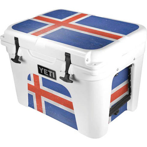 Iceland Flag Distressed YETI Tundra 35 Hard Cooler Skin