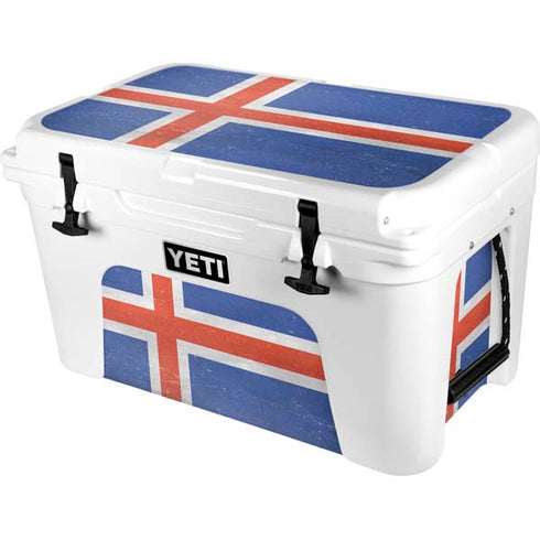 Iceland Flag Distressed YETI Tundra 45 Hard Cooler Skin