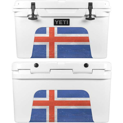 Iceland Flag Distressed YETI Tundra 45 Hard Cooler Skin