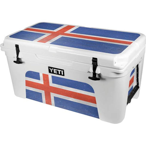 Iceland Flag Distressed YETI Tundra 65 Hard Cooler Skin