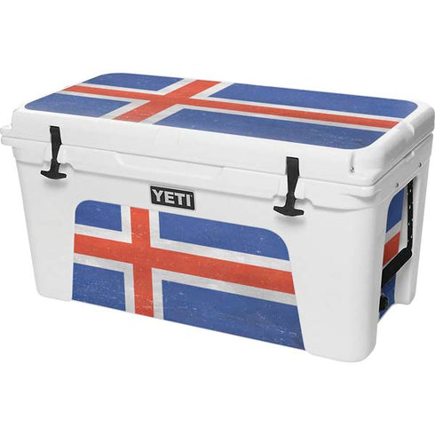Iceland Flag Distressed YETI Tundra 75 Hard Cooler Skin