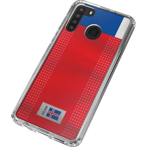 Iceland Soccer Flag Galaxy A21 Clear Case