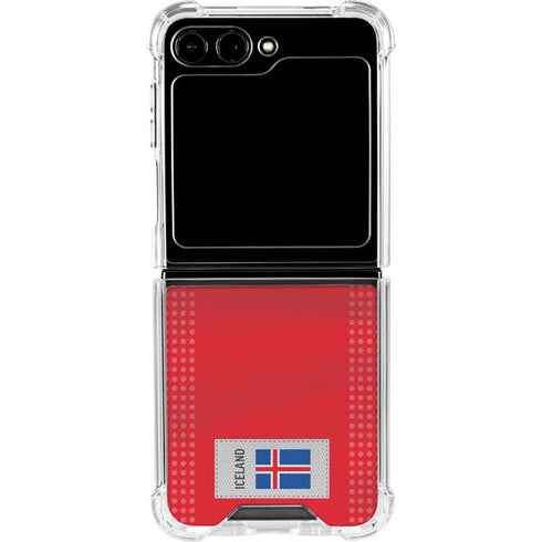 Iceland Soccer Flag Galaxy Z Flip5 5G Clear Case