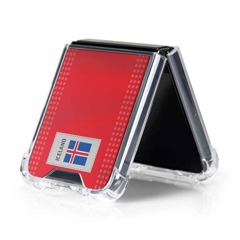 Iceland Soccer Flag Galaxy Z Flip5 5G Clear Case