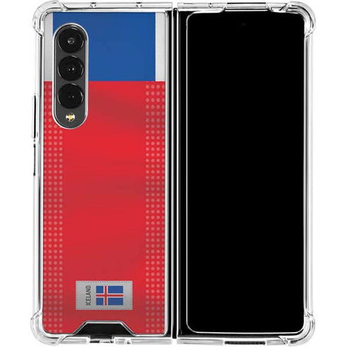 Iceland Soccer Flag Galaxy Z Fold4 5G Clear Case