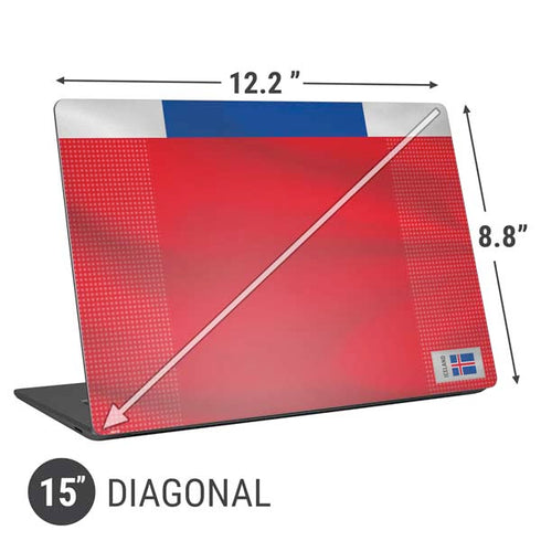 Iceland Soccer Flag Universal Laptop 15in (12.2 x 8.8in) Skin