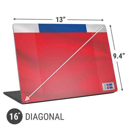Iceland Soccer Flag Universal Laptop 16in (13 x 9.4in) Skin