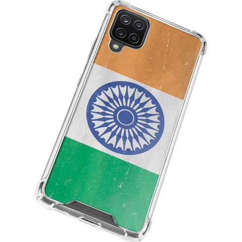 India Flag Distressed Galaxy A12 Clear Case