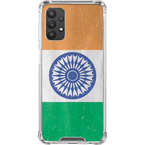 India Flag Distressed Galaxy A32 5G Clear Case