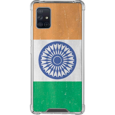 India Flag Distressed Galaxy A51 5G Clear Case