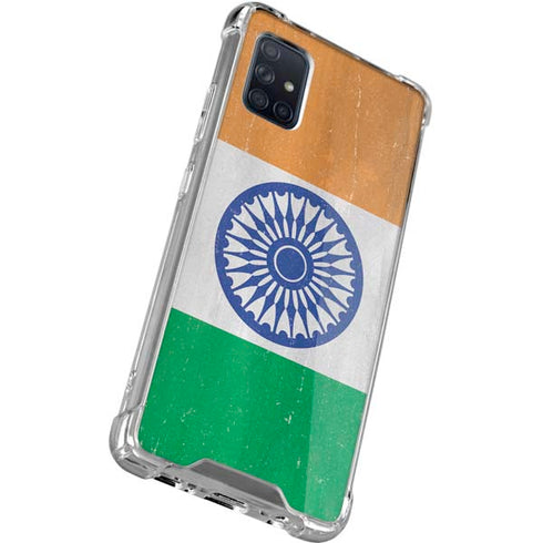 India Flag Distressed Galaxy A51 5G Clear Case