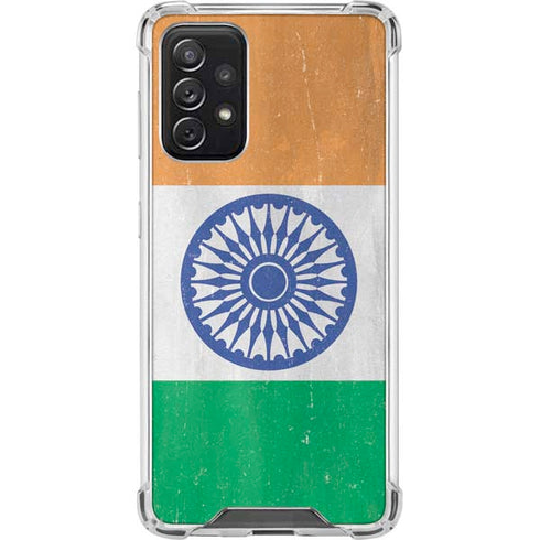 India Flag Distressed Galaxy A72 5G Clear Case