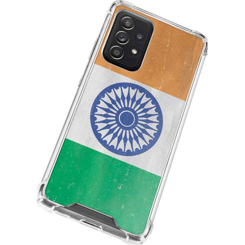 India Flag Distressed Galaxy A72 5G Clear Case