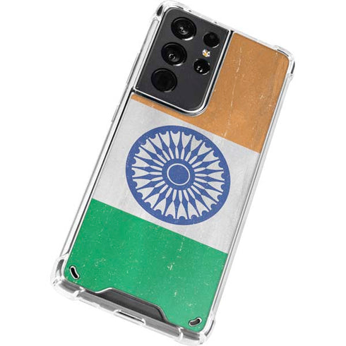 India Flag Distressed Galaxy S21 Ultra 5G Clear Case