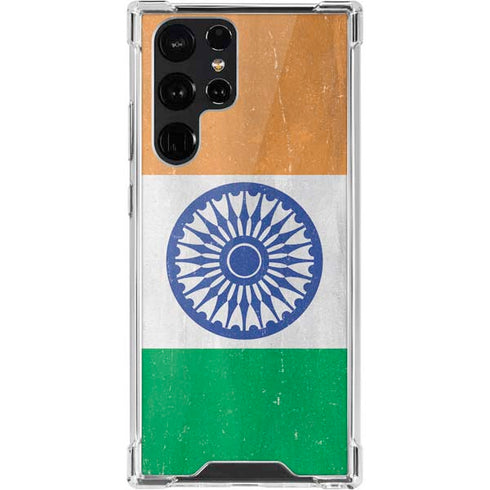 India Flag Distressed Galaxy S22 Ultra Clear Case