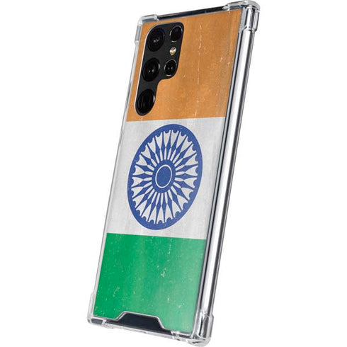 India Flag Distressed Galaxy S22 Ultra Clear Case