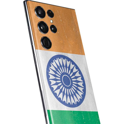 India Flag Distressed Galaxy S22 Ultra Skin