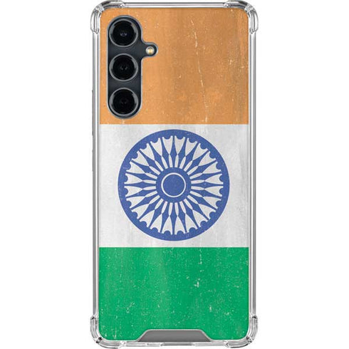 India Flag Distressed Galaxy S23 FE Clear Case