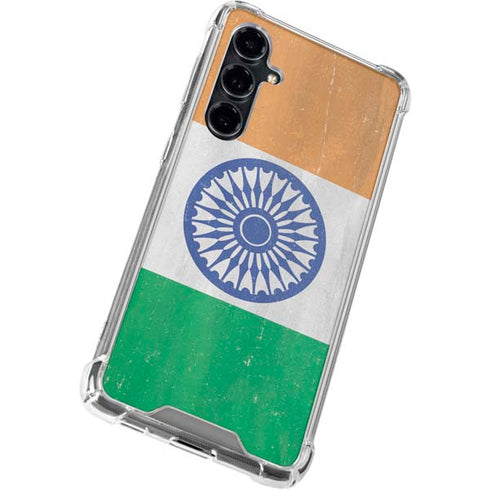 India Flag Distressed Galaxy S23 FE Clear Case