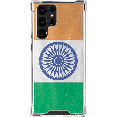 India Flag Distressed Galaxy S24 Ultra Clear Case