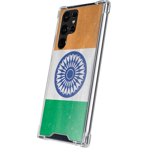 India Flag Distressed Galaxy S24 Ultra Clear Case
