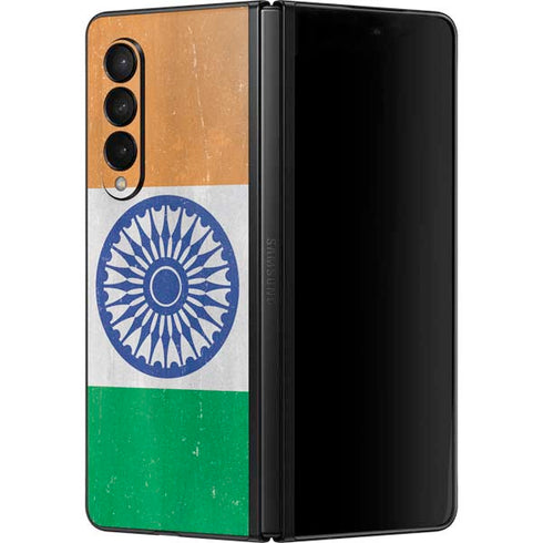 India Flag Distressed Galaxy Z Fold3 5G Skin
