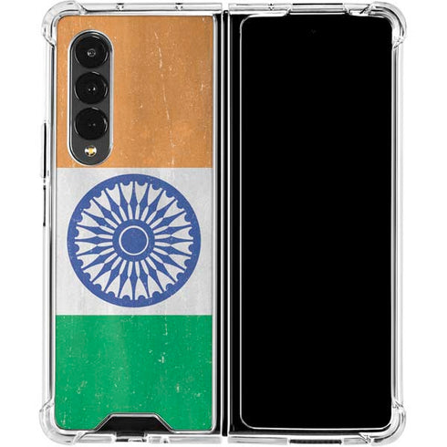India Flag Distressed Galaxy Z Fold4 5G Clear Case