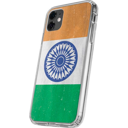 India Flag Distressed iPhone 11 Clear Case