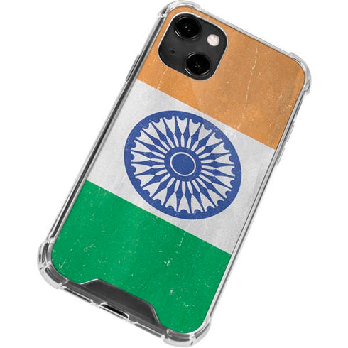 India Flag Distressed iPhone 13 Clear Case
