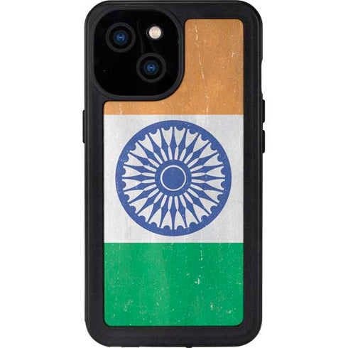 India Flag Distressed iPhone 13 Mini Waterproof Case