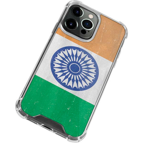 India Flag Distressed iPhone 13 Pro Max Clear Case