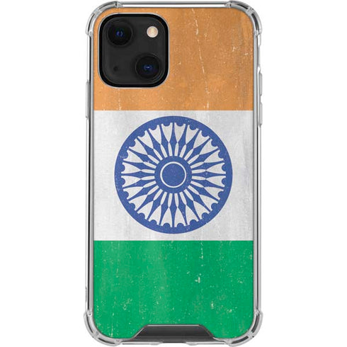 India Flag Distressed iPhone 14 Clear Case