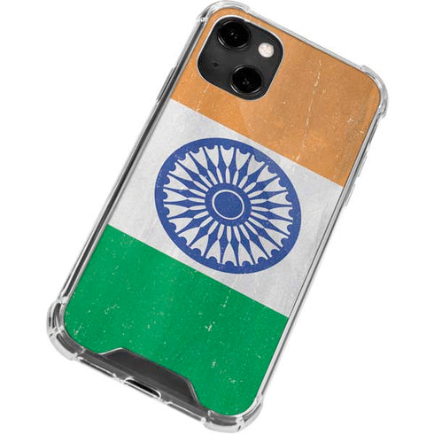 India Flag Distressed iPhone 14 Clear Case