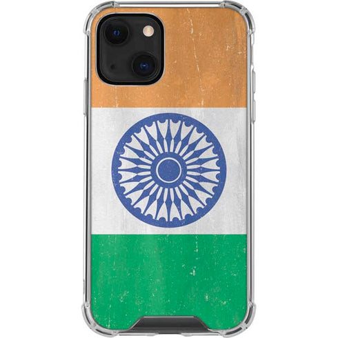 India Flag Distressed iPhone 14 Plus Clear Case