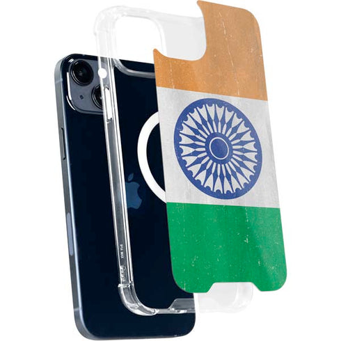 India Flag Distressed iPhone 15 Plus MagSafe Case