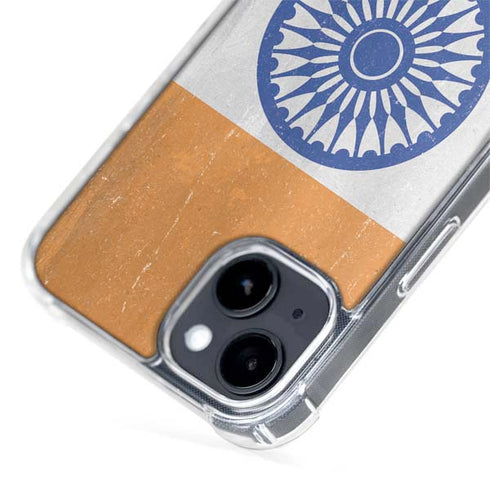 India Flag Distressed iPhone 15 Plus MagSafe Case