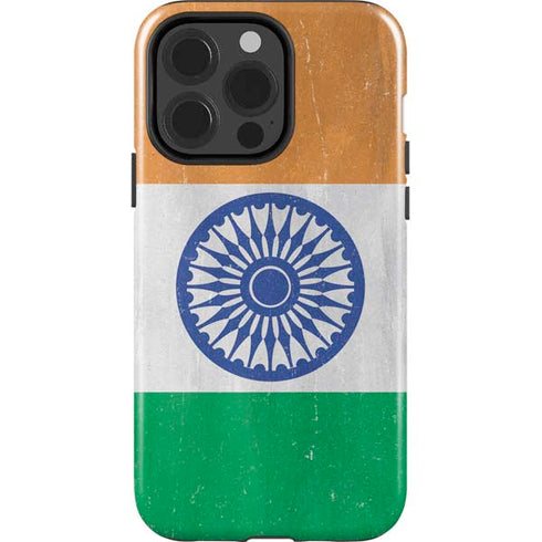 India Flag Distressed iPhone 15 Pro Impact Case