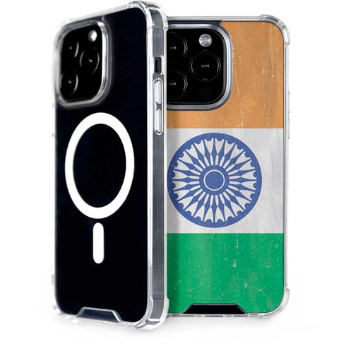 India Flag Distressed iPhone 15 Pro MagSafe Case