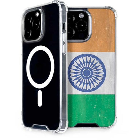 India Flag Distressed iPhone 14 Pro Max MagSafe Case