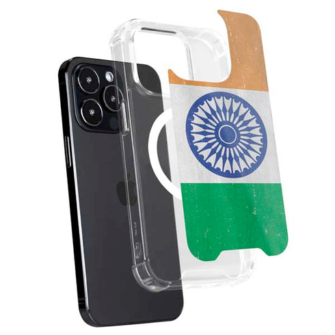 India Flag Distressed iPhone 15 Pro Max MagSafe Case