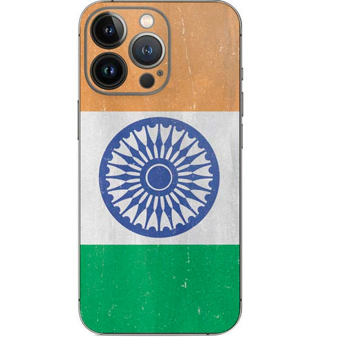 India Flag Distressed iPhone 14 Pro Skin