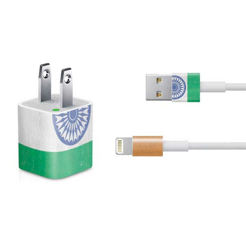 India Flag Distressed iPhone Charger (5W USB) Skin