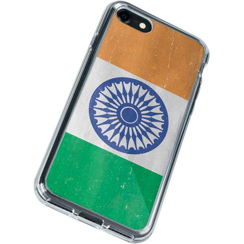 India Flag Distressed iPhone SE (2nd & 3rd Gen) Clear Case